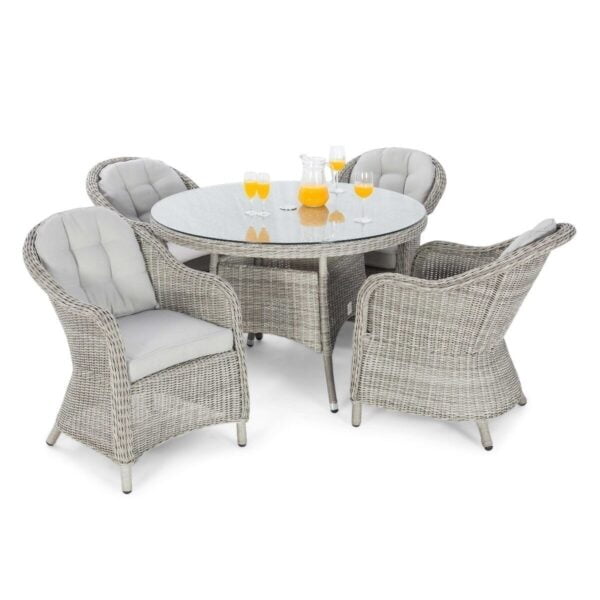 Oxford Venice 6 Seat Oval Rattan Fire Pit Dining Set