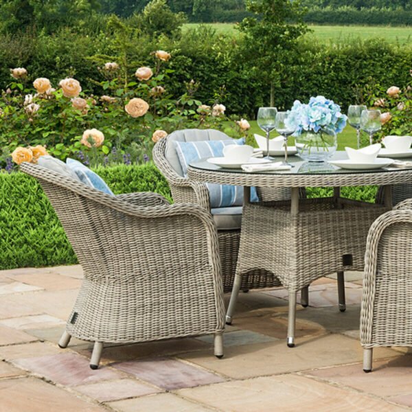 Oxford Heritage 4 Seat Round Rattan Dining Set