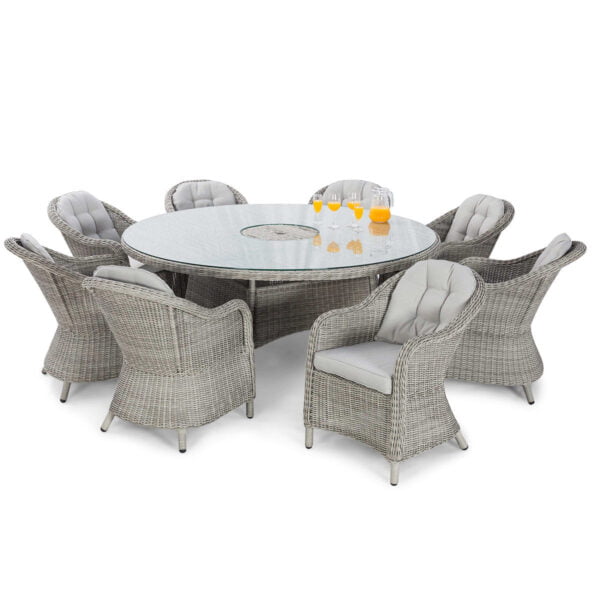 Oxford - Heritage 8 Seat Oval Rattan Fire Pit Dining Set